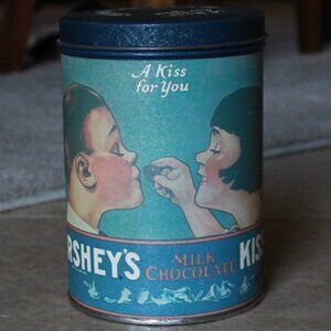 Vintage Hershey's 1980 Kisses Themed Storage Tin